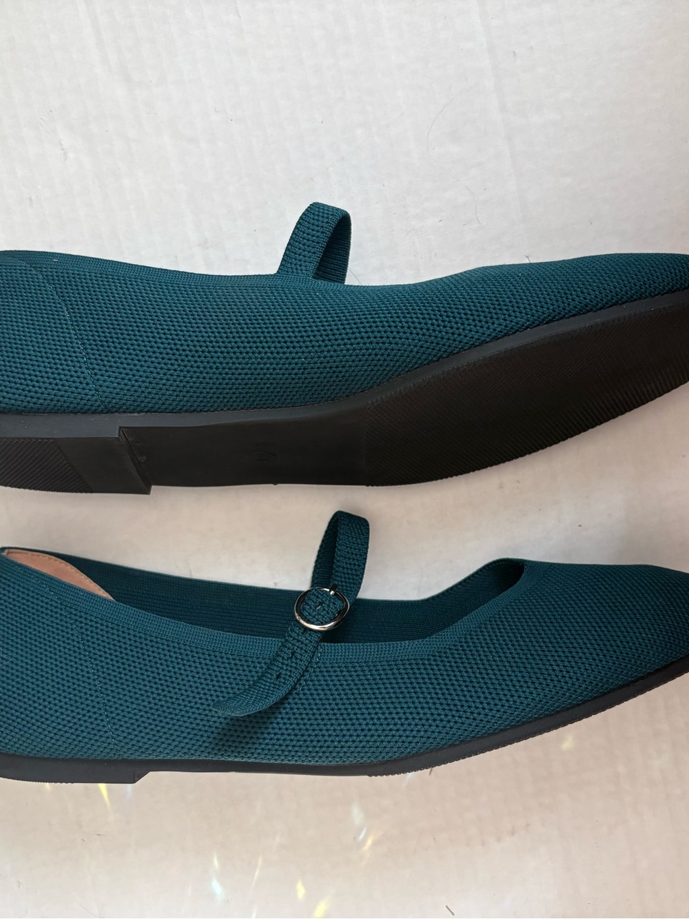 Unbranded Women’s Sz 44 Teal Green Mesh comfort cushioned Mary Jane Flats - Picture 3 of 9